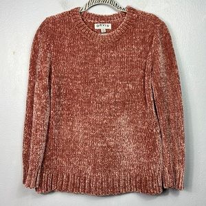 Orvis Blush Chenille Long Sleeve Sweater Small